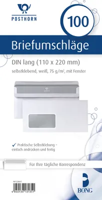Produktbild von POSTHORN Briefumschlag 02220617 DIN lang mF sk 75g ws 100 St./Pack.