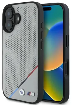 Obrázek produktu pro Pouzdro Bmw M Perforated Tricolour Line Magsafe Na Iphone 16 - Szare