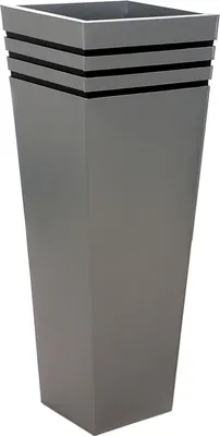 Image de VIVANNO Bac à plantes zinc NEW CLASSIC colonne, argent mat - 32x32x80 cm