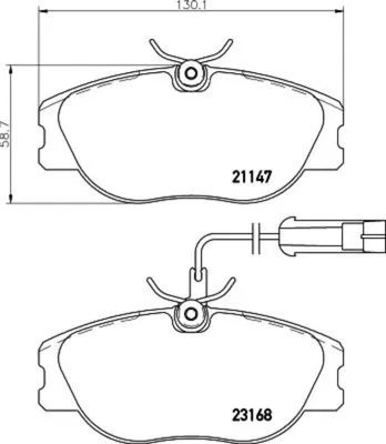 Produktbild von HELLA Bremsbeläge Satz Vorne Bremsklötze für ALFA ROMEO SPIDER (916S) 8DB 355 018-181
