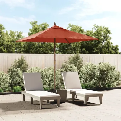 Productafbeelding van Maison Exclusive - Parasol met houten mast, terracotta, 198x198x231 cm