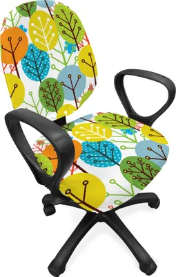 Produktbild von ABAKUHAUS Baby Bürostuhl Schonbezug, Sute Sommer-Baum-Muster, dekorative Schutzhülle aus Stretchgewebe, Mehrfarbig
