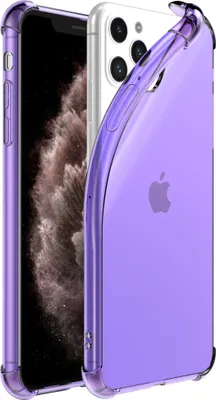 Image de Smartphonica iPhone 11 Pro transparent
  housse en silicone antichoc avec bumper - Violet