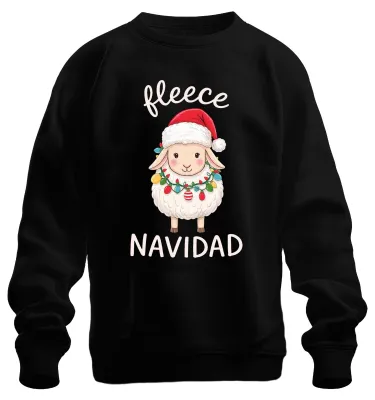 Zdjęcie produktu dla polar NAVIDAD urocza owieczka świąteczne światełka mikołaj bluza uni , czarny, M