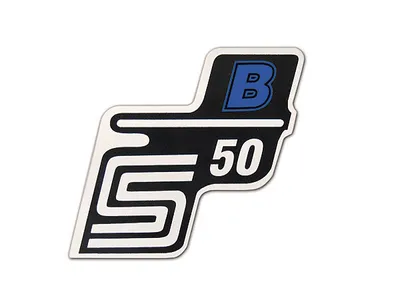 Produktbild von Aufkleber Simson S50 B blau / weiß für Seitendeckel links oder rechts