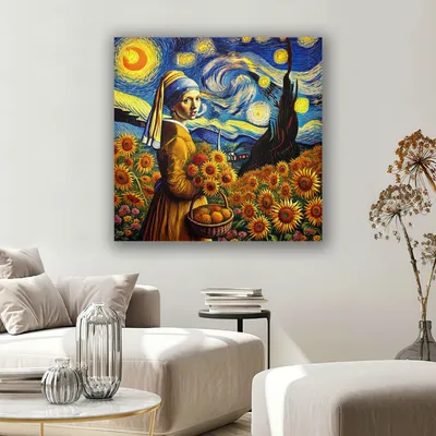 Immagine prodotto di Wallity, KNV9986 - 7070, Quadro decorativo su tela, Multicolore, 100 % LEGNO, 70 x 70 cm