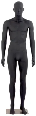 Produktbild von Eurotondisplay LM1-8 Neu Hochwertig Männlich Mann Maskulin schöne abstrakte schwarz matt lackierte Schaufensterpuppe in Glanz Nase und Mund geformt Kopf abnehmbar
