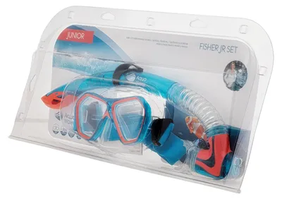 Imagen del producto de Conjunto de snorkel para niños Aquawave Fisher JR, color azul/transparente