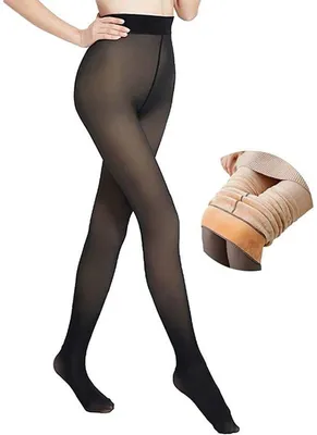 Produktbild von Warme Fleece-Leggings - Hochelastisch gefüttert - 220G Schwarz - Herbst- und Wintermode