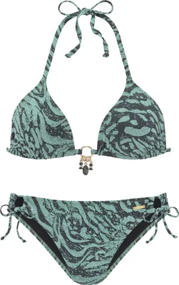 Produktbild von Bruno Banani Triangel-Bikini jade bedruckt Größe 40 Cup C/D