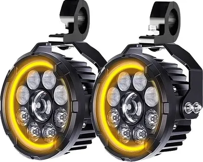 Produktbild von Motorrad Zusatznebelscheinwerfer, LED-Helligkeit, langlebige IP68-Bewertung, Hoch Niedrig Gelb DRL