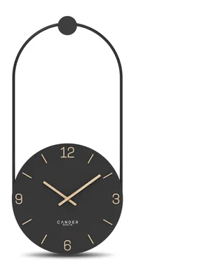 Analoge XXL Wandklok 65 cm, Metall, geräuschlos, Holzzeiger