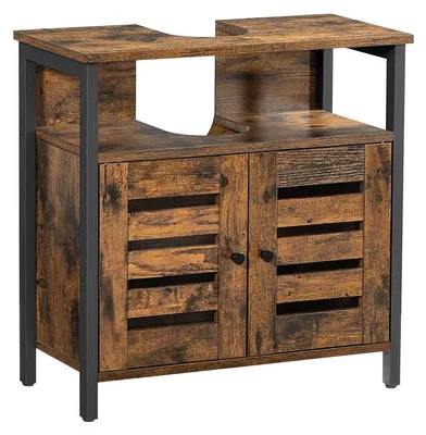 Produktbild von Badezimmermöbel - Waschbeckenunterschrank - Wandschrank - Braun-Schwarz - 60 x 30 x 60 cm