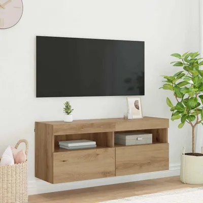 Zdjęcie produktu dla Maison Exclusive - RTV-szafka wisząca, 100 x 30 x 40 cm, płyta wiórowa imitująca drewno dębowe