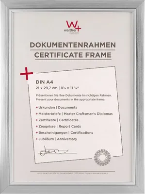 Obrázek produktu pro Walther Beyond Design rám 21x29,7 cm stříbrný čiré sklo MDF zadní strana