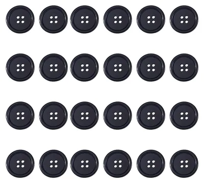 24 schwarze runde Hemdknöpfe für DIY-Handarbeiten