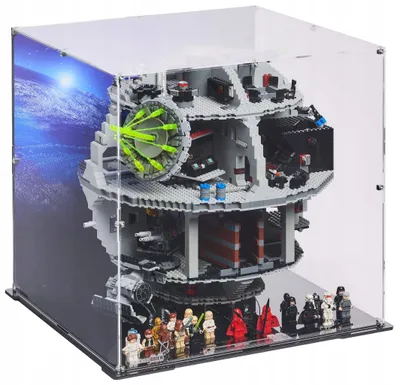 Obrázok produktu pre Čierna vitrína s potlačenou zadnou stenou pre LEGO® 75159 Star Wars – Hviezda Smrti™