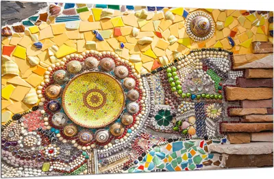 Produktbild von Herdabdeckplatte Glaskeramikkochfeld-Abdeckung Spritzschutz Glas 80x52 Mosaik