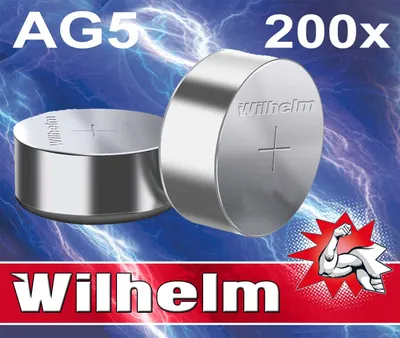Produktbild von 200 AG5 Wilhelm Knopfzellen Knopfbatterien Uhrenbatterien LR754, LR48, 193, 393 1,5V