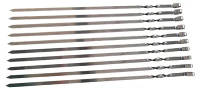 Produktbild von 10 Grill-Spieße aus Edelstahl Fleischspiesse 50cm -1cm Breit - solide 2mm Stärke/Dicke