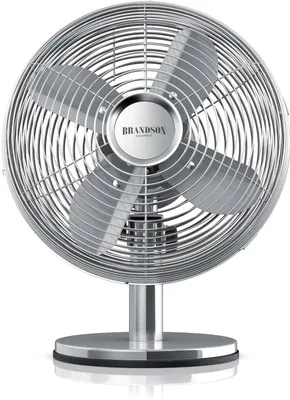 Produktbild von Brandson 30W Tischventilator Retro Style, Ventilator, Oszillation 80°, Neigungswinkel ca. 40°, 3 Geschwindigkeiten, Chrome Line