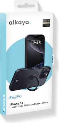 Obrázok produktu pre alkaya Lucid 360 FlexStand Case mit Magsafe für iPhone 16 schwarz
