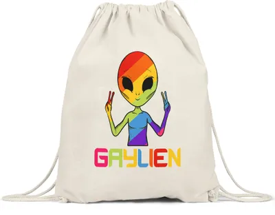Produktbild von Gaylien Tasse LGBT Gay LGBTQ Pride Queer Homouell CSD Pride Week Geschenk Turnbeutel Gymsack