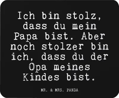 Produktbild von Mr. & Mrs. Panda Mauspad Ich bin stolz, dass... - Schwarz - Geschenk, Geburt, Opa, Enkel, mausteppich, Großvater, stolz, Mousepad, Sprüche, mousematte, pc, Mouse Pad