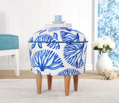 Produktbild von Hanah Home, Rakamoz 8856, Sitzpuff, 50 % BAUMWOLLE / 50 % LEINEN, Mehrfarbig, 43 x 43 x 46 cm