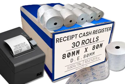 Thermopapier-Rollen 80 mm x 80 m, 30 Stück, für Kassensysteme