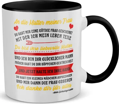 Produktbild von 22Feels Schwiegermama Geschenk von Schwiegersohn Bräutigam Mutter Der Braut Tasse Hochzeit Geburtstag Weihnachten Muttertag Frauen Kaffeetasse Haferl Schwiegereltern Schwiegermutter (Weiss-Schwarz)