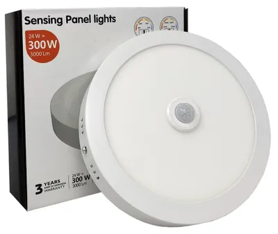 LED Deckenleuchte mit Bewegungsmelder, 24W, Ø22,5cm, 4000K, rund