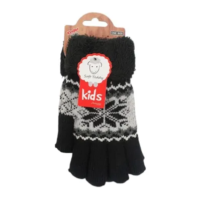 schwarze Kinderhandschuhe