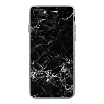 Produktbild von MuchoWow® Handyhülle Schutzhülle Hülle für iPhone SE 2020 Marmor - Stein - Schwarz Silikon Softcase Handy Hülle - Kartenbesitzer
