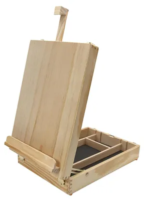 Malerkoffer aus Kiefernholz, Tafelstaffelei, Keilrahmen bis 60 cm