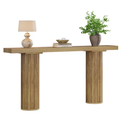 Produktbild von Tribesigns 160 cm Extra Langer Konsolentisch, rechteckiger Foyertisch Sofatisch aus Holz hinter der Couch, Farmhouse Eingangstisch aus Holz