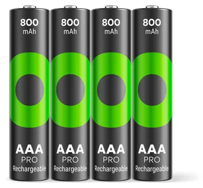 Produktbild von GP Batteries ReCyko Pro GPRCP80AAA174C4, Wiederaufladbarer Akku, AAA, Nickel-Metallhydrid (NiMH), 1,2 V, 4 Stück(e), 800 mAh