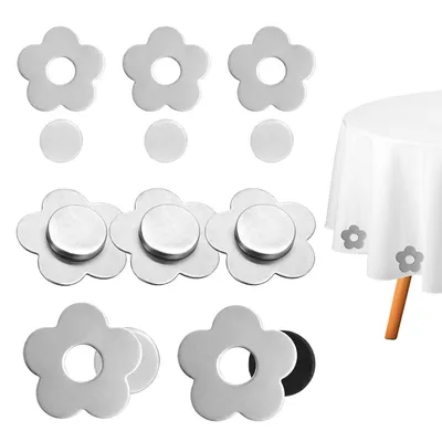 Produktbild von 8 Stück Tischdeckenbeschwerer Pflaumenblütenmuster für Draußen Magnetisch Tischtuchgewichte aus Edelstahl Tischdeckenhalter, Beschwerer Tischdecken
