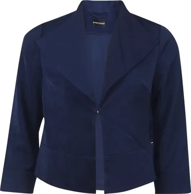 Produktbild von bruno banani Blazer schicker Damen Kurzblazer mit Fly-Away-Kragen Blau, Größe:38