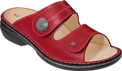 Produktbild von FINN COMFORT Sansibar Damen Pantolette rot Glattleder - Größe: 35