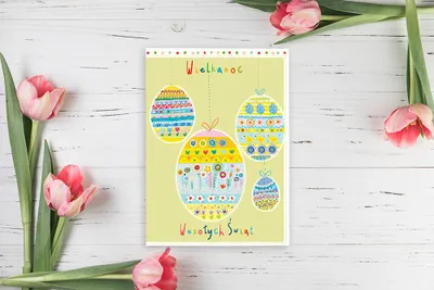 Produktbild von B6-Grußkarte „Ostern – Ostereier“ mit Umschlag