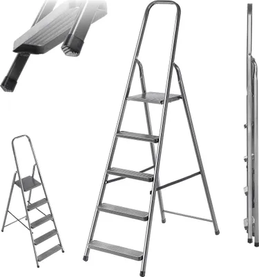 Immagine prodotto di Scala in acciaio KADAX con piattaforma, 5 gradini, 125 kg
