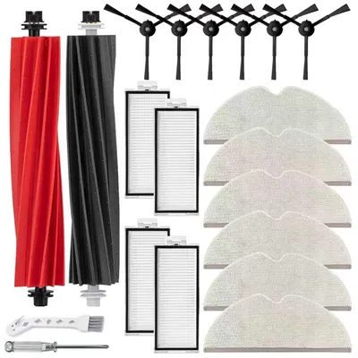 Accessoireset für Roborock Q5 Pro+/Q8 Max+, 1 Hauptbürste, 4 Filter, 6 Moppads