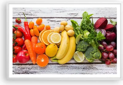 Produktbild von Gerahmtes Poster - Weißer Rahmen - Essen Gemüse Essen frisch - 91,5x61 cm - Wand Bild - Wanddeko - Wandbilder - Kunstposter - Wandposter - Bilderrahmen - Bilder - Kunstdruck - Wandbild P2WAA91x61-2888