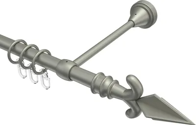 Produktbild von Interdeco Gardinenstange / Vorhangstange Chrom matt, Typ Primus Matteo (Pfeil), 16 mm Ø 1-läufig, 540 cm