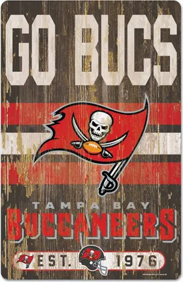 Produktbild von NFL Tampa Bay Buccaneers Slogan Wood Sign Holzschild Holz 43x28cm Go Bucs