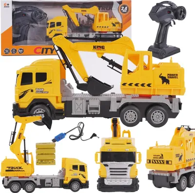 Zdjęcie produktu dla Koparka Zdalnie Sterowana RC Pilot Akumulator Kabel Pojazd Budowlany Zestaw