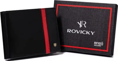 Obrázek produktu pro Rovicky pánská peněženka z přírodní kůže černá RFID 12,5 cm