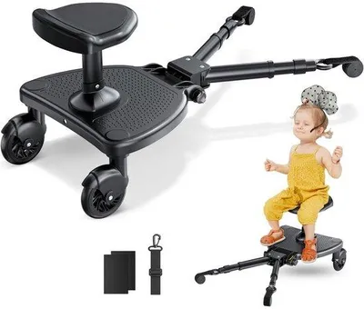 Produktbild von Buggy-Sitzverlängerung - Kindersitz - Zusätzlicher Sitz für Kinder - Verstellbar - 25 kg - Schwarz