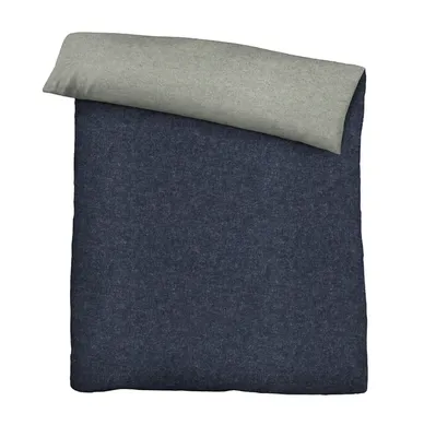Immagine prodotto di biancheria da letto in flanella biberna melange "MELANGE UNI" MARINE 155x200 cm